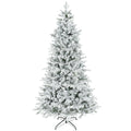 7.5ft Artificial Christmas Tree w/ 1,762 Branch Tips, Foldable Metal Stand and Hinged Branches