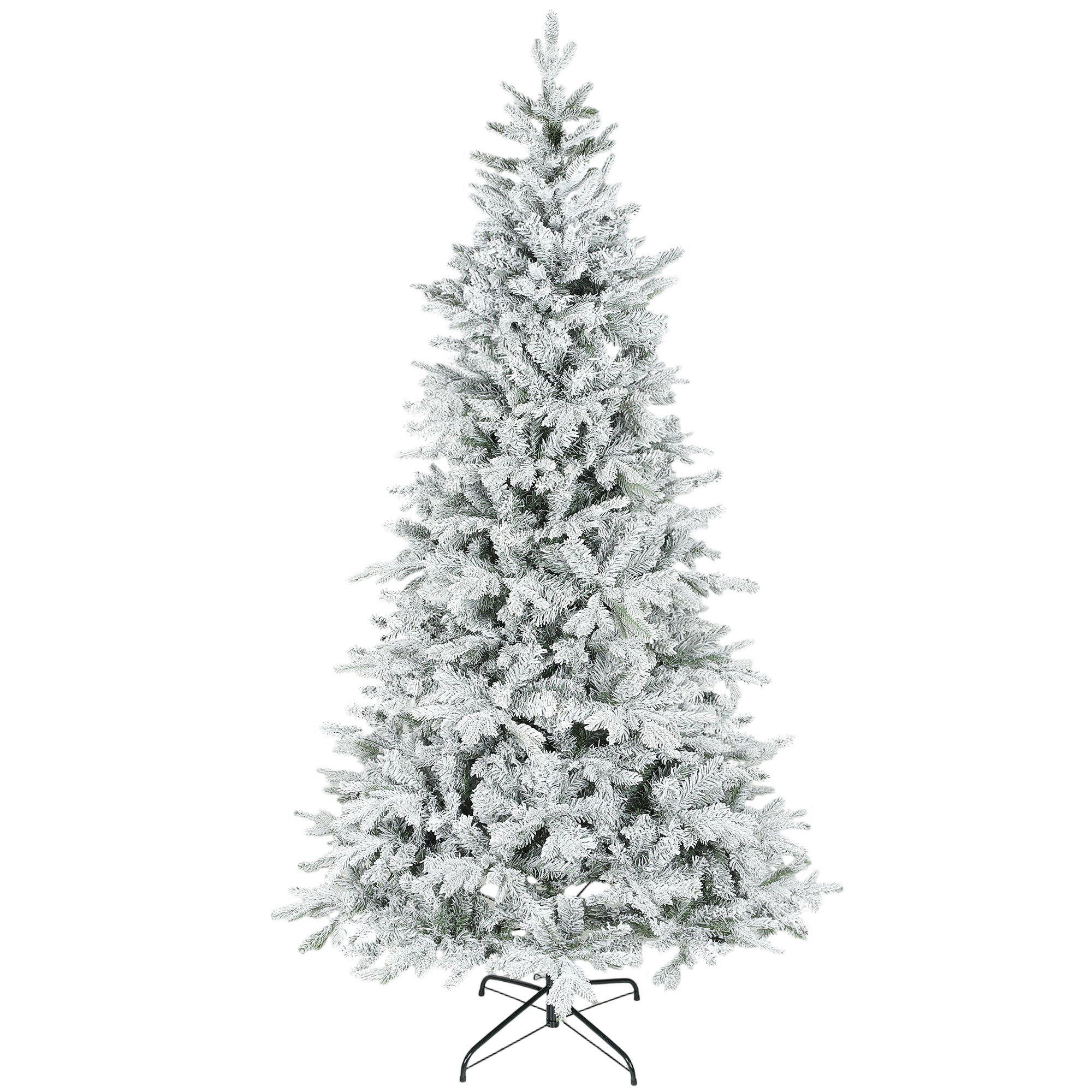 7.5ft Artificial Christmas Tree w/ 1,762 Branch Tips, Foldable Metal Stand and Hinged Branches
