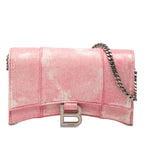 Nappa Denim Printed Hourglass Wallet on Chain