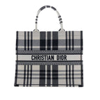 Large Embroidered Canvas Check n Dior Book Tote
