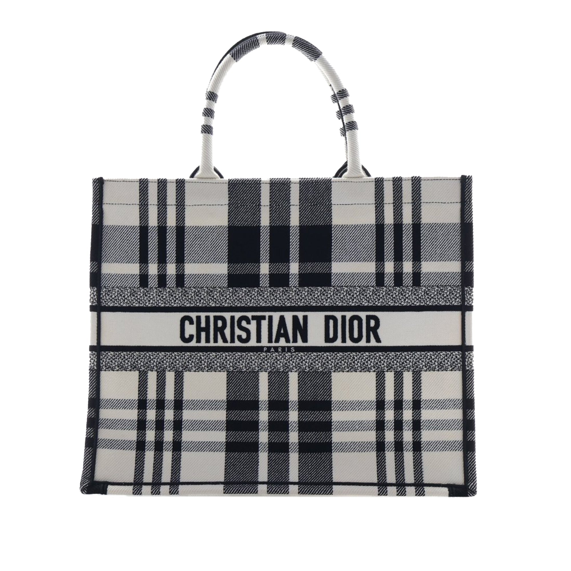 Large Embroidered Canvas Check n Dior Book Tote