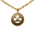 CC Gold Plated Sunburst Medallion Pendant Necklace