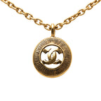 CC Gold Plated Sunburst Medallion Pendant Necklace