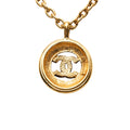 CC Gold Plated Sunburst Medallion Pendant Necklace