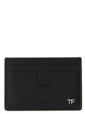 Tom Ford Leather with Metal Logo Card Case — Black