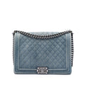 Large Quilted Denim Boy Flap