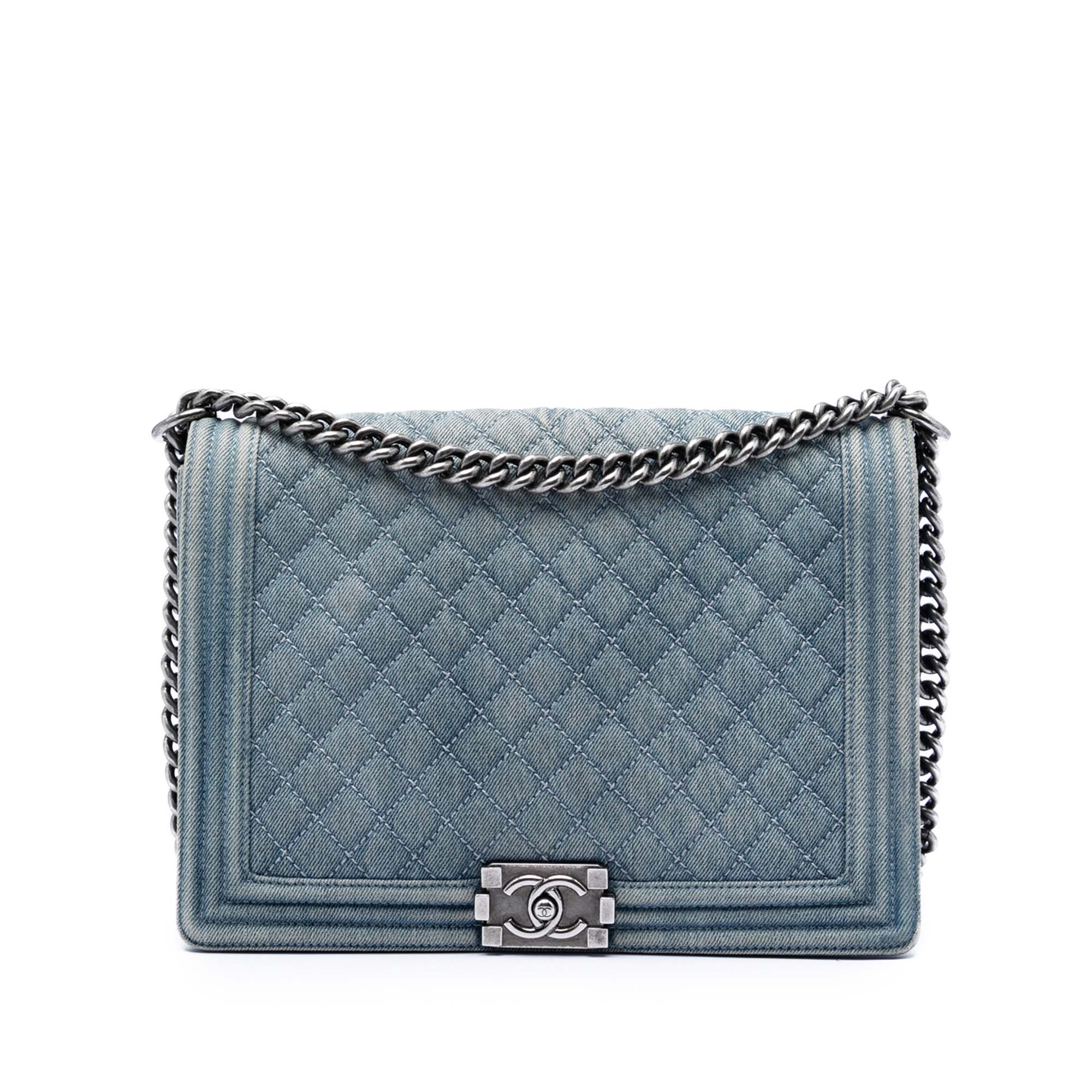 Large Quilted Denim Boy Flap