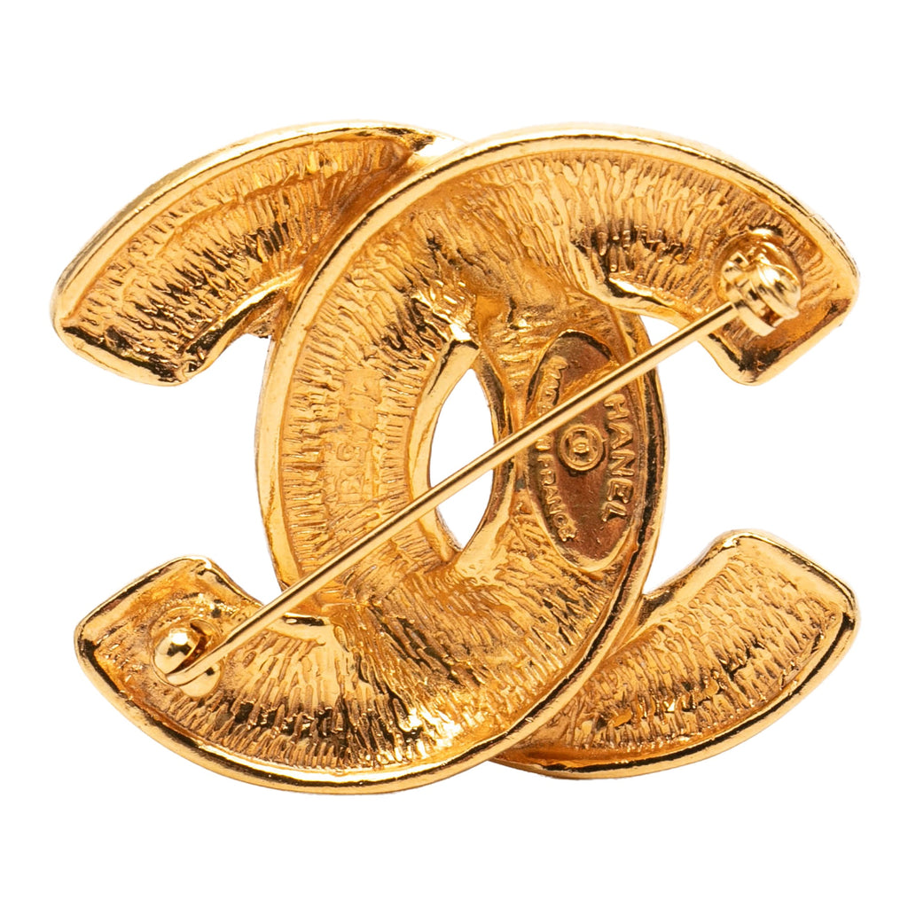 CC Gold Plated Quilted Brooch