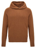 Ma'ry'ya Wool-Blend Knit Hoodie — Camel