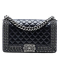 Old Medium Quilted Glazed Calfskin Chain Around Boy Flap