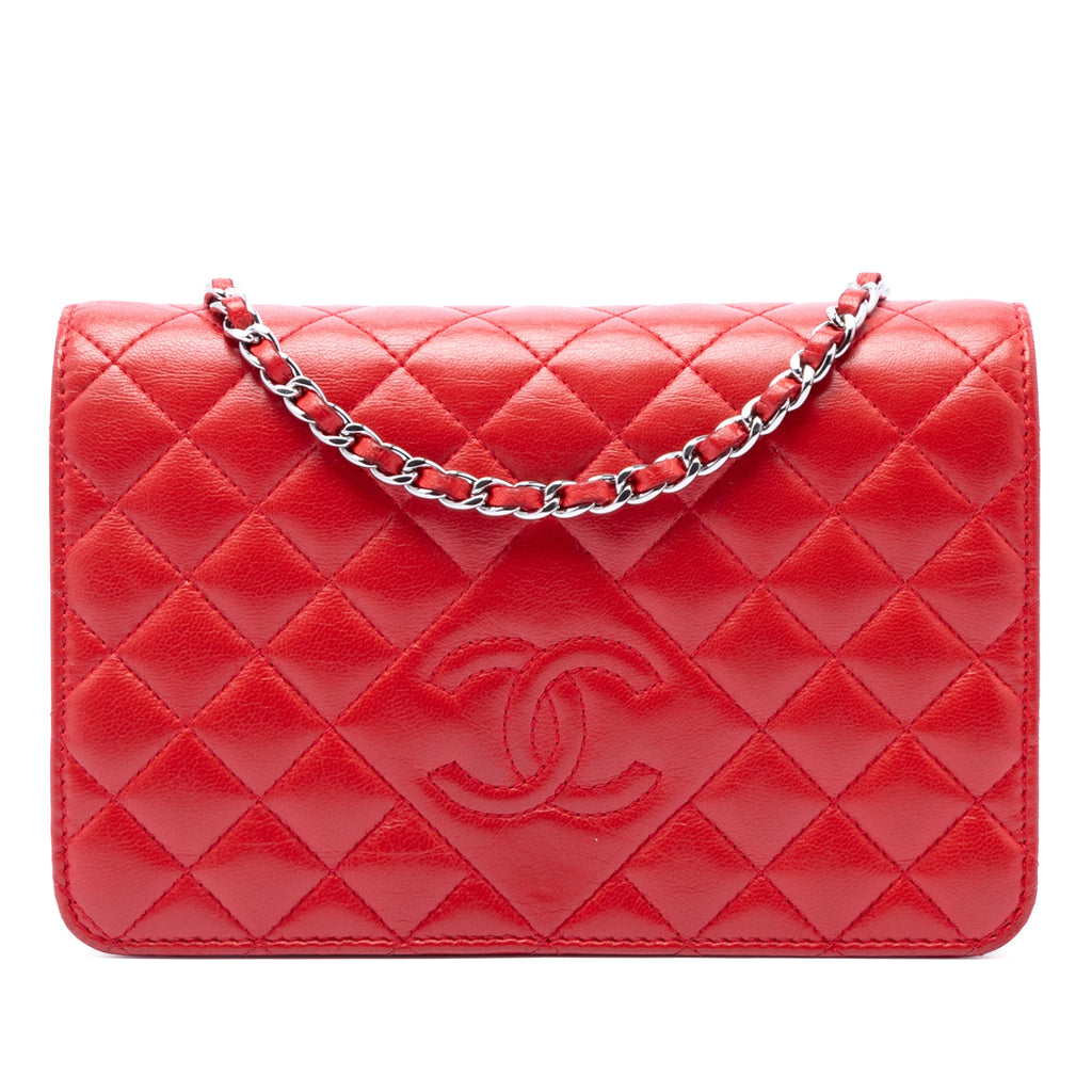 Stitched CC Quilted Lambskin Wallet on Chain