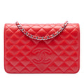 Stitched CC Quilted Lambskin Wallet on Chain