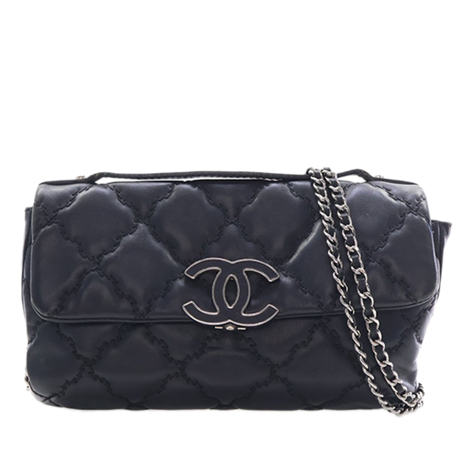 Mini Lambskin Double Stitch Hamptons Flap