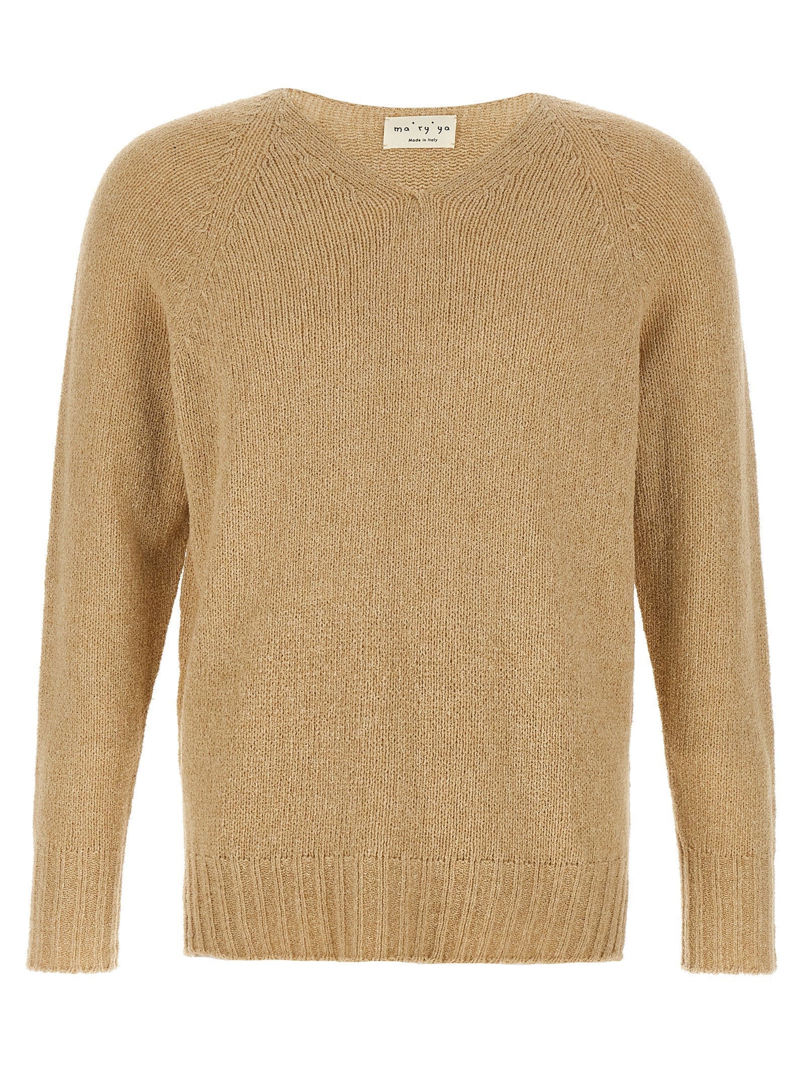 Ma'ry'ya Ribbed Cotton-Blend Sweater — beige