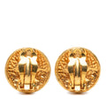Gold Plated Medallion Coat of Arms Clip on Earrings