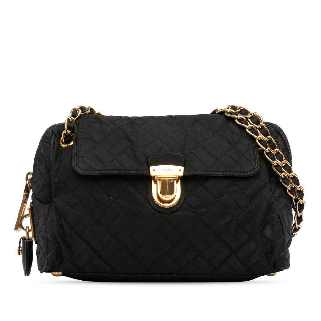 Impuntu Tessuto Chain Flap Shoulder Bag