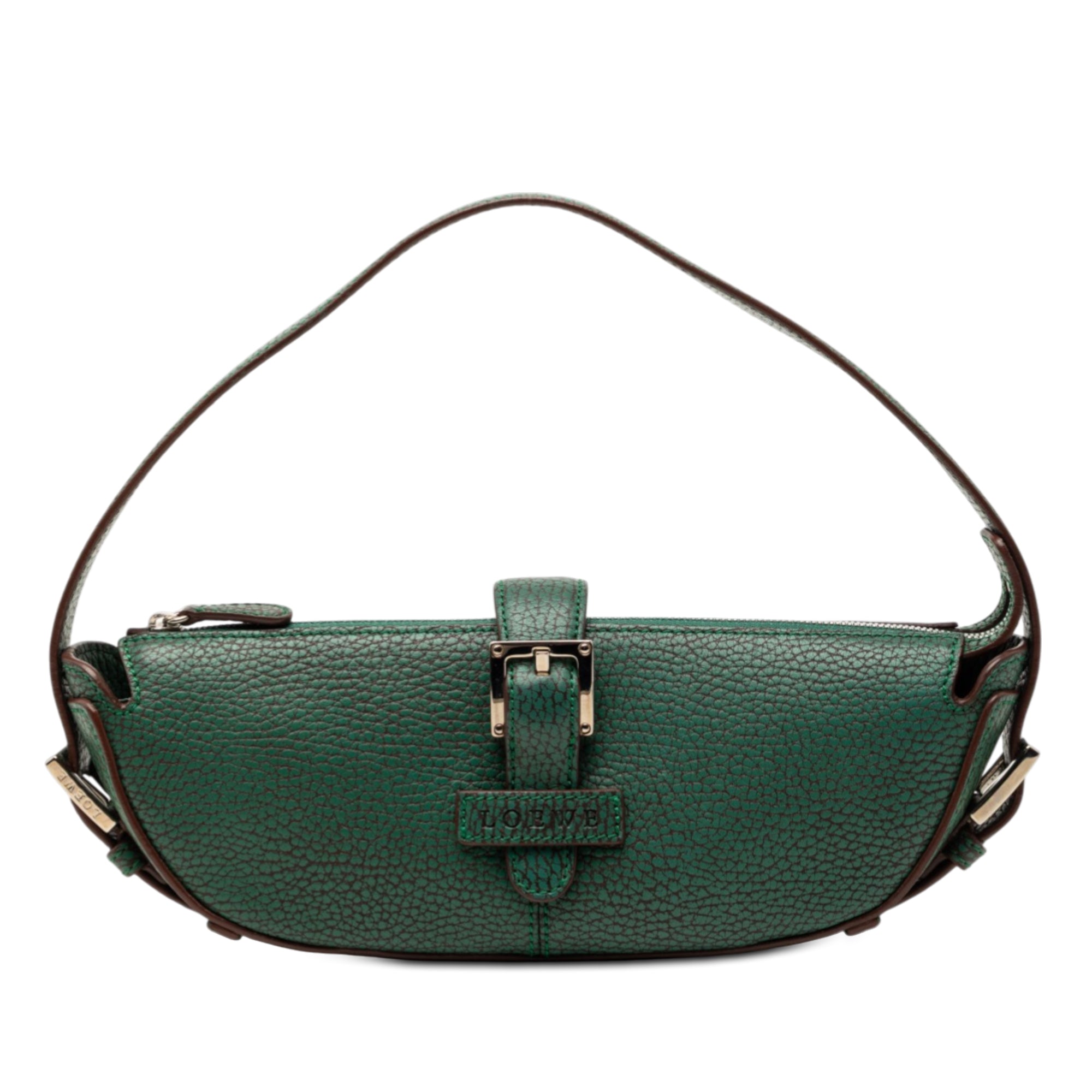 Mini Pebbled Leather Baguette Boat Bag