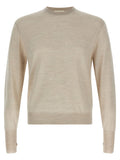 Ma'ry'ya Wool, Silk & Cashmere Blend Sweater — Beige