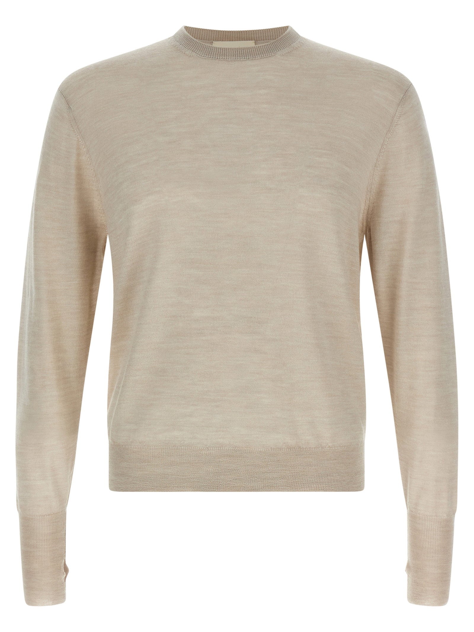 Ma'ry'ya Wool, Silk & Cashmere Blend Sweater — Beige