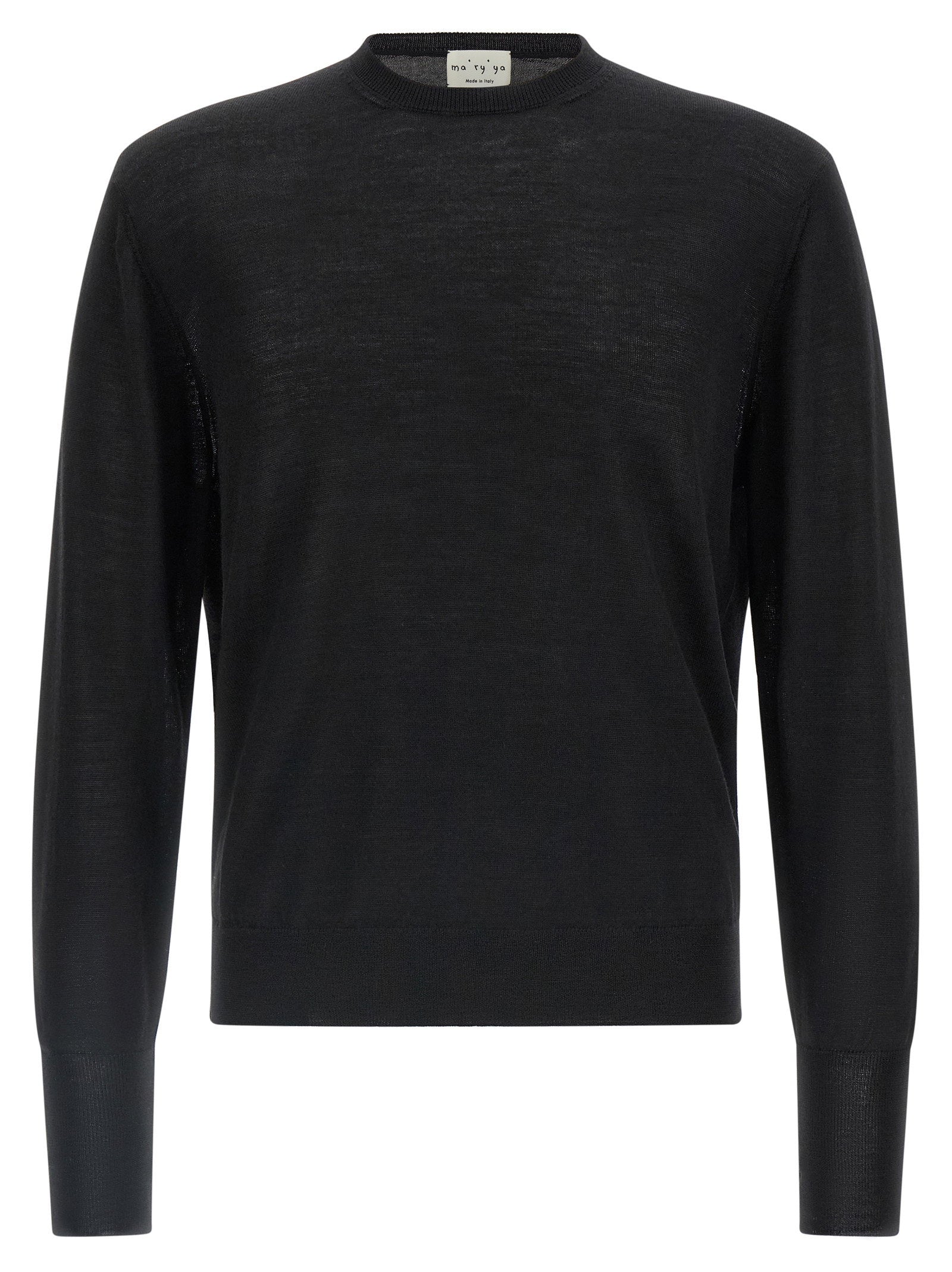 Ma'ry'ya Merino Wool, Silk & Cashmere Blend Sweater — Black
