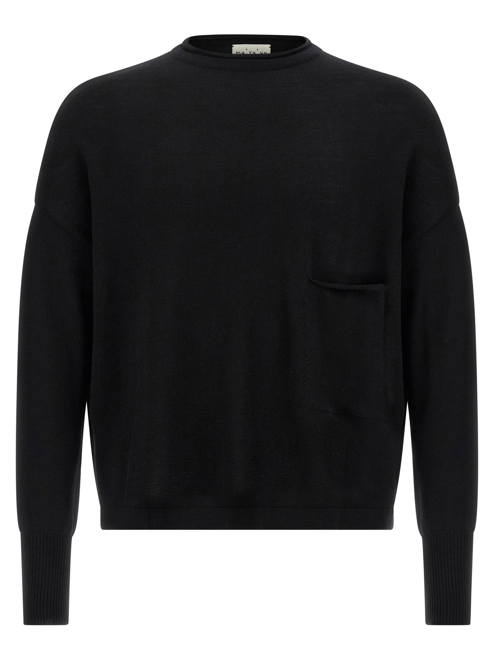 Ma'ry'ya Fine Wool Crew Neck Sweater — Black