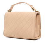 Medium Quilted Calfskin Label Click Flap