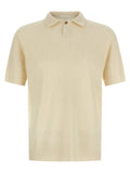 Ma'ry'ya Cotton-Blend Spongy Polo Shirt — Cream