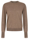 Ma'ry'ya Merino, Silk & Cashmere Knit Sweater — Taupe