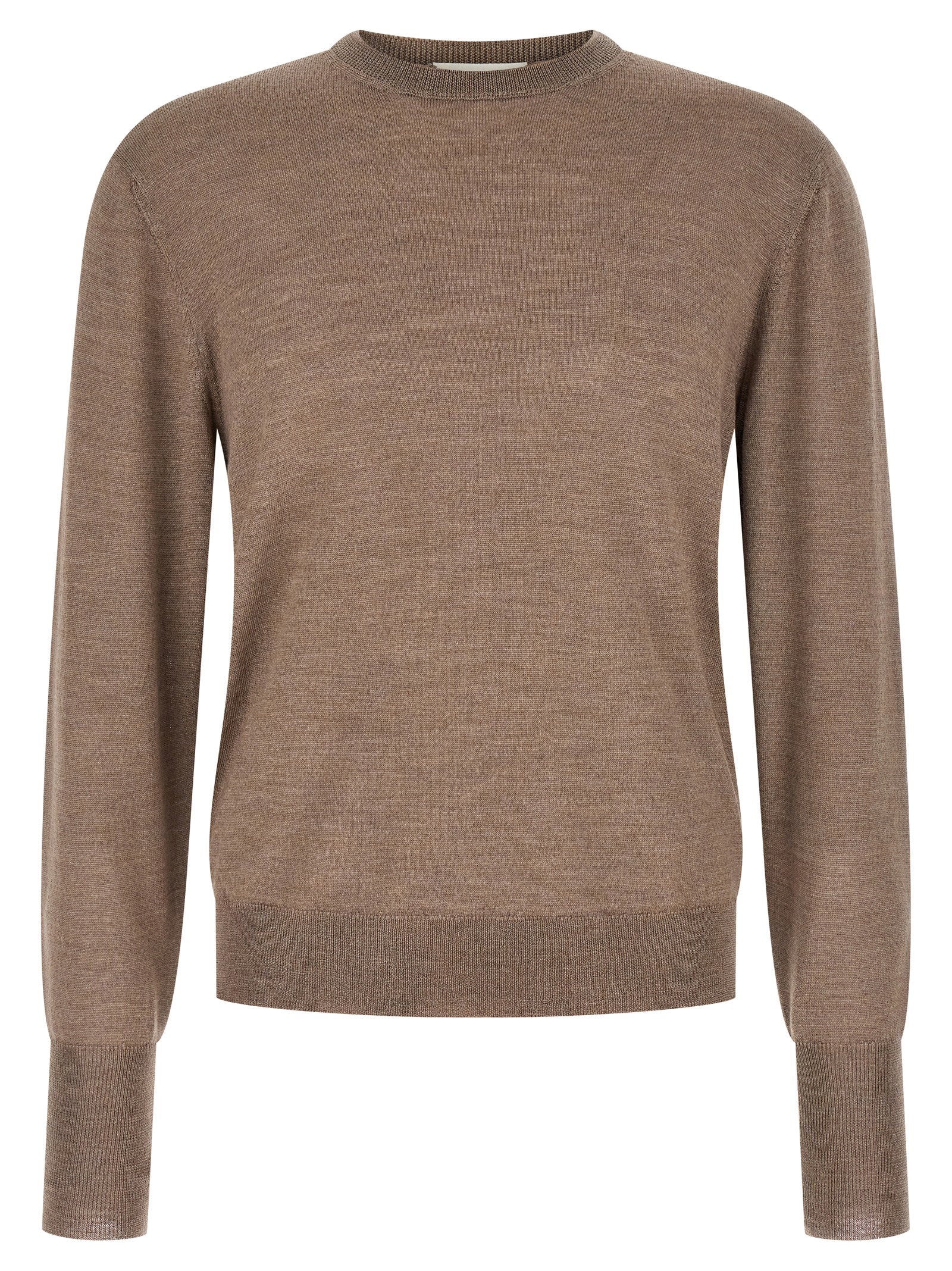 Ma'ry'ya Merino, Silk & Cashmere Knit Sweater — Taupe