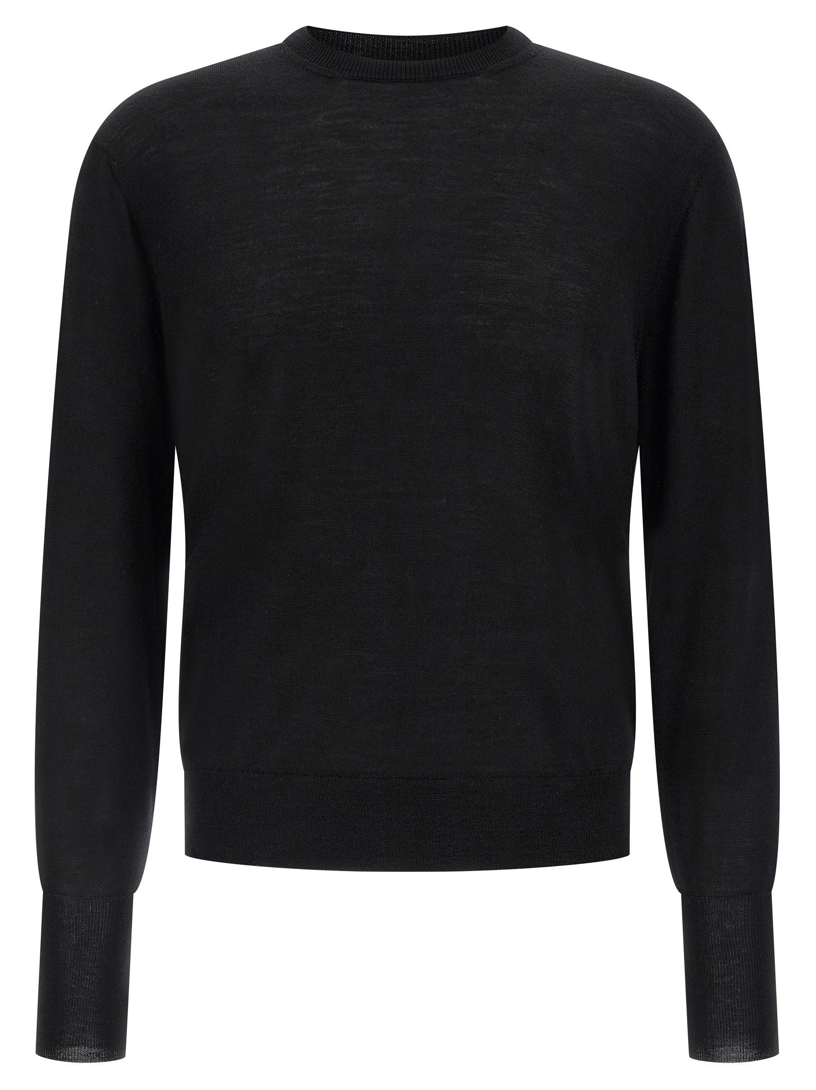 Ma'ry'ya Merino, Silk and Cashmere Blend Sweater — Black