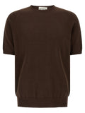 Ma'ry'ya Cotton Crew-Neck Sweater — Brown