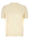 Ma'ry'ya Cotton Crew Neck Sweater — Cream