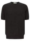 Ma'ry'ya Cotton Crew Neck Sweater — Black