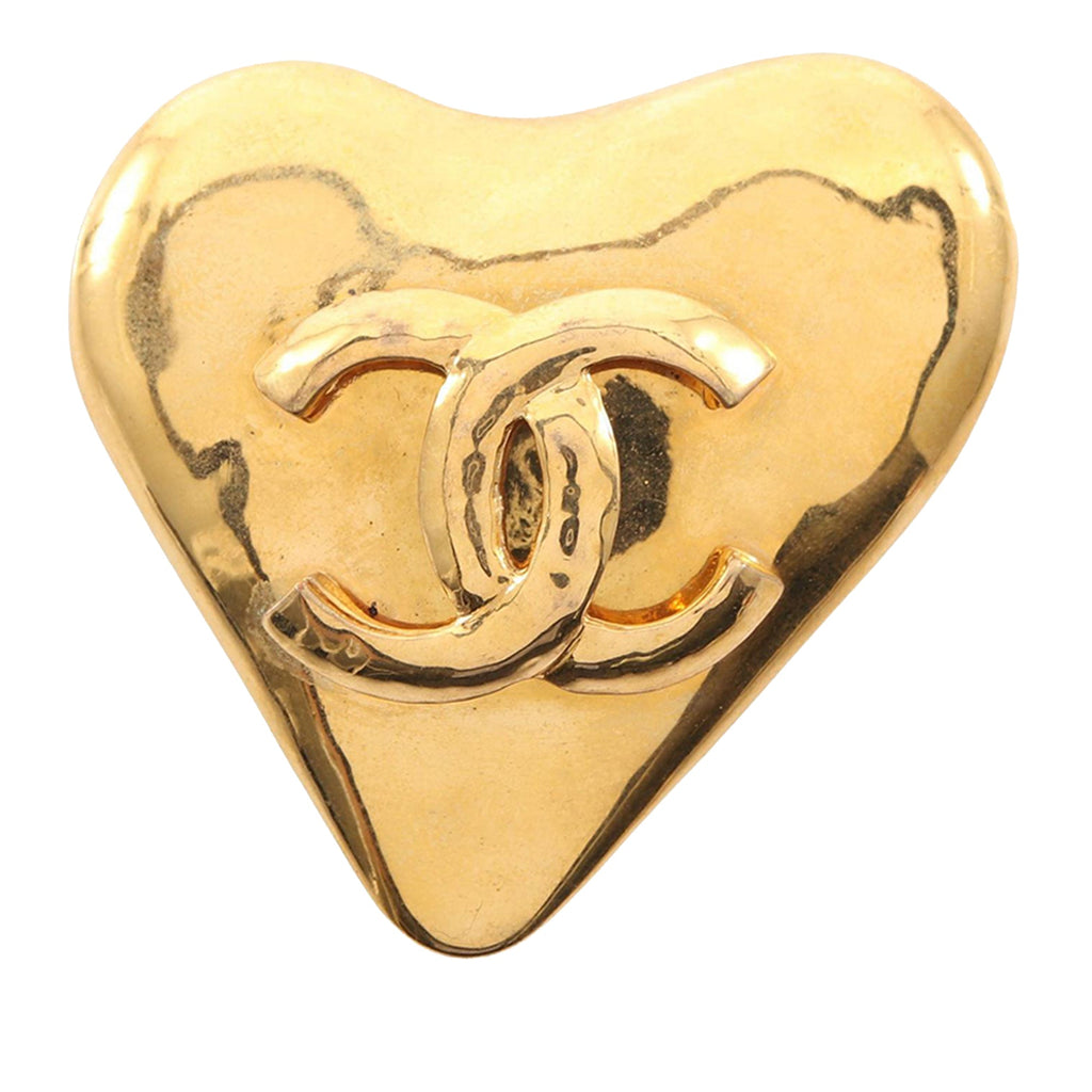 CC Gold Plated Heart Brooch
