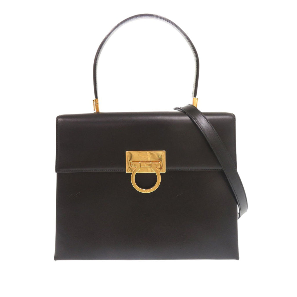 Leather Gancini Top Handle Bag