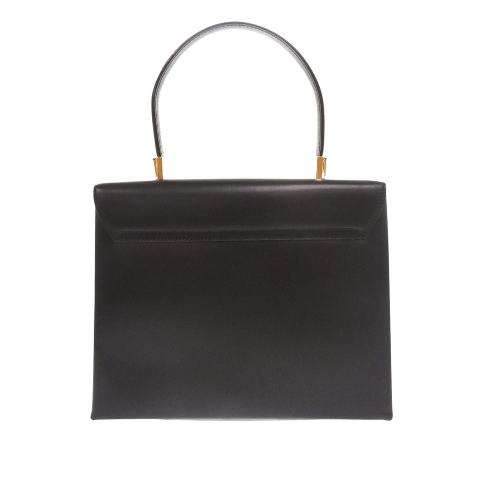 Leather Gancini Top Handle Bag