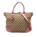 GG Canvas Heart Bit Satchel