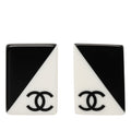 CC Bicolor Acrylic Rectangular Clip On Earrings