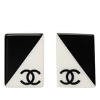 CC Bicolor Acrylic Rectangular Clip On Earrings