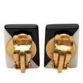 CC Bicolor Acrylic Rectangular Clip On Earrings