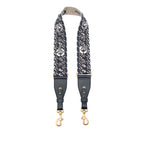 Oblique Embroidered Canvas Studded Shoulder Strap