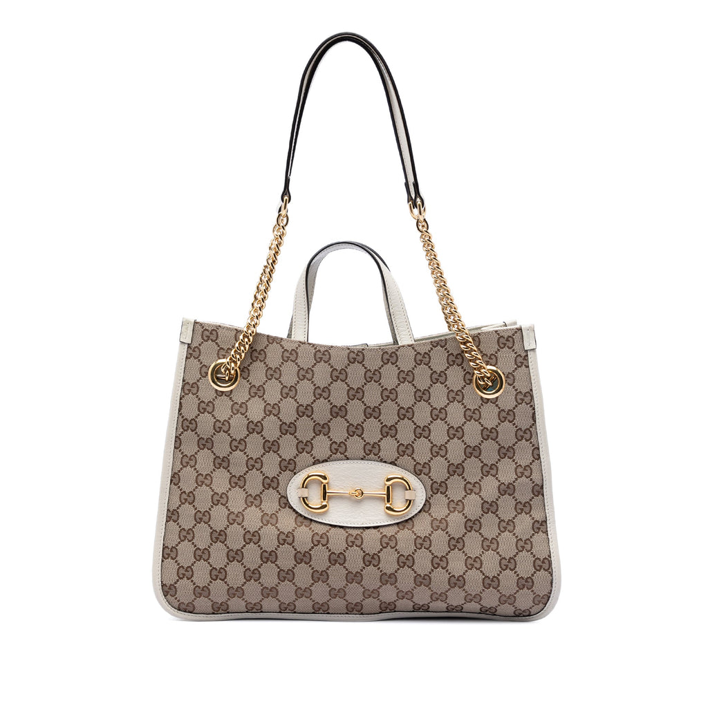 Medium GG Canvas Horsebit 1955 Chain Tote