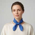Blue Square Silk Scarf Dalila v1