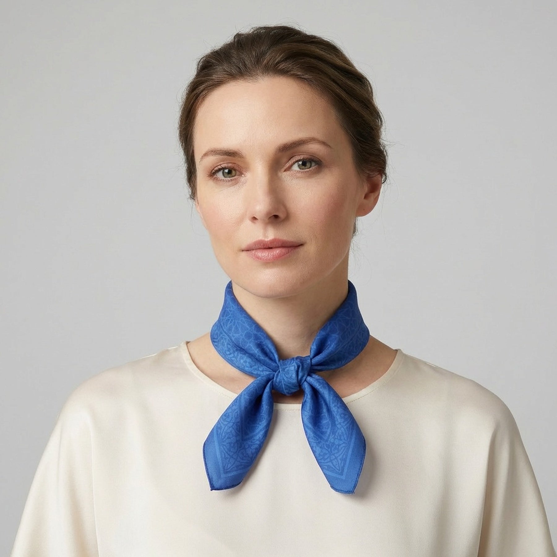 Blue Square Silk Scarf Dalila v1