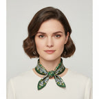 Green Square Scarf Silk
