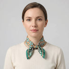 Green Square Silk Scarf Sabika