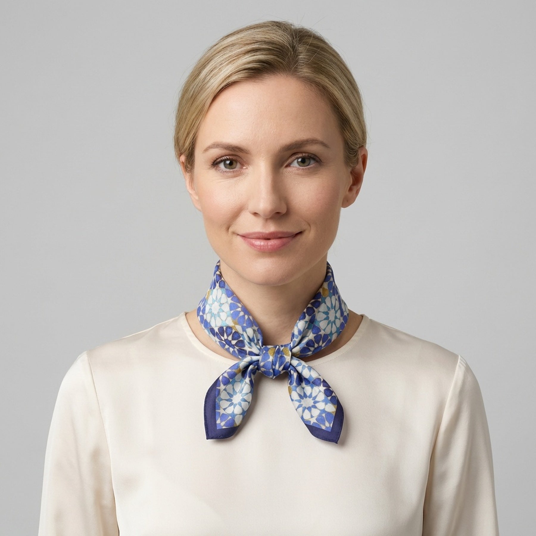 Blue Neck Scarf 100% Silk DalAhorra