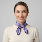 Square Silk Scar for Women Purple