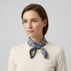 Silk Square Scarf for Women Brown