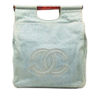 CC Denim Tortoise Handle Tote